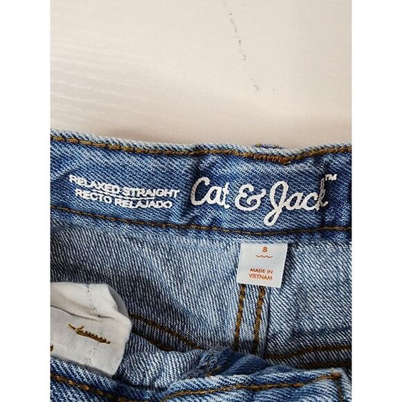 Cat & Jack Relaxed Straight Blue Jeans Size 8 Boys - Picture 8 of 8